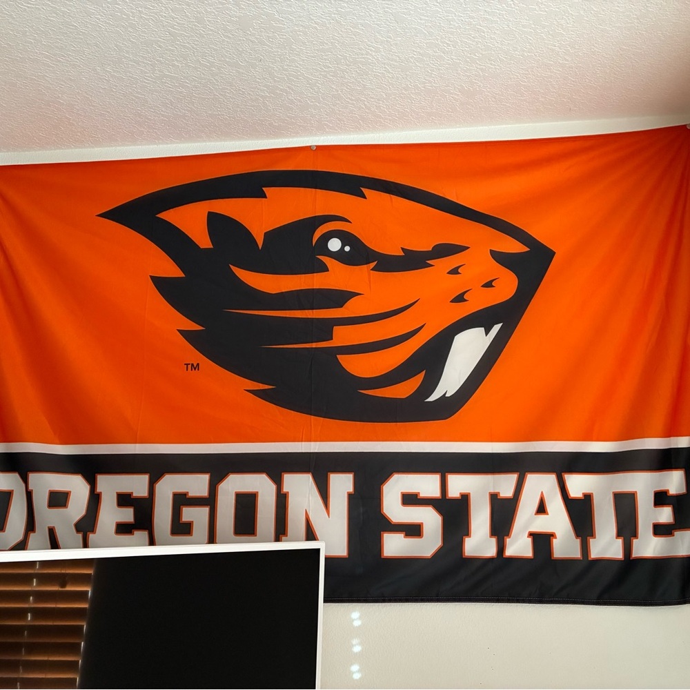 Oregon State Wall Flag - Orange and Black